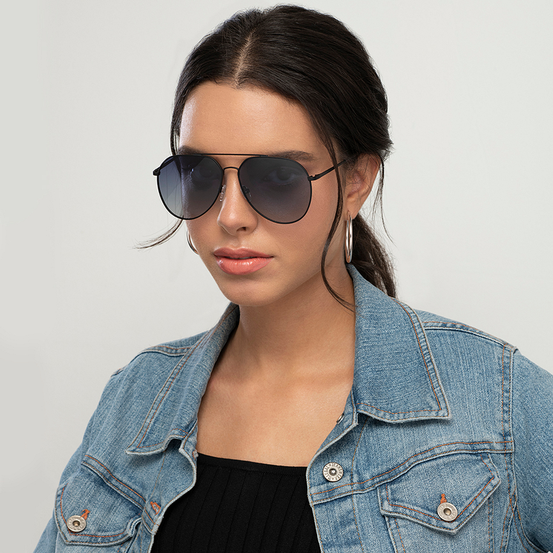 Vincent Chase Online Black Full Rim Aviator left side