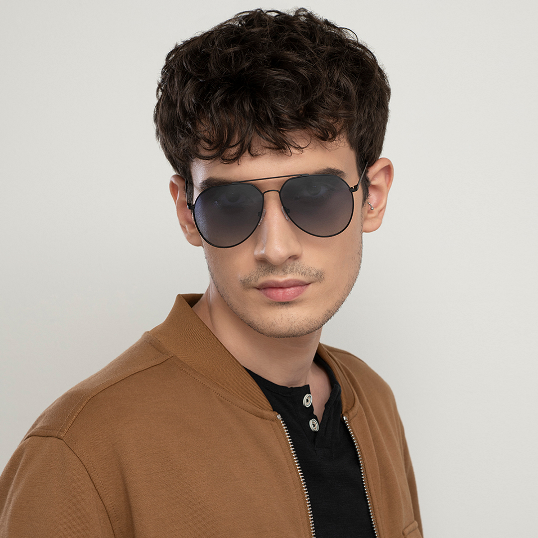 Vincent Chase Online Black Full Rim Aviator left side