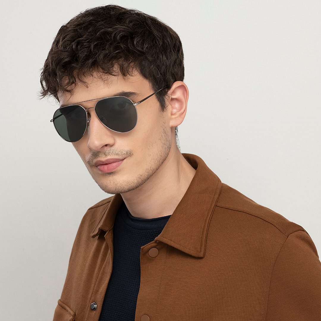 Vincent Chase Online Gunmetal Full Rim Aviator left side