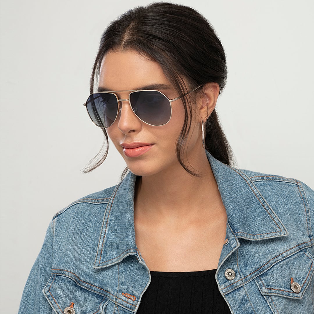Vincent Chase Polarized Gold Full Rim Aviator right side