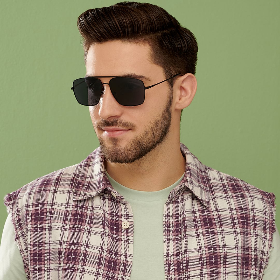 Vincent Chase Polarized Black Full Rim Rectangle left side