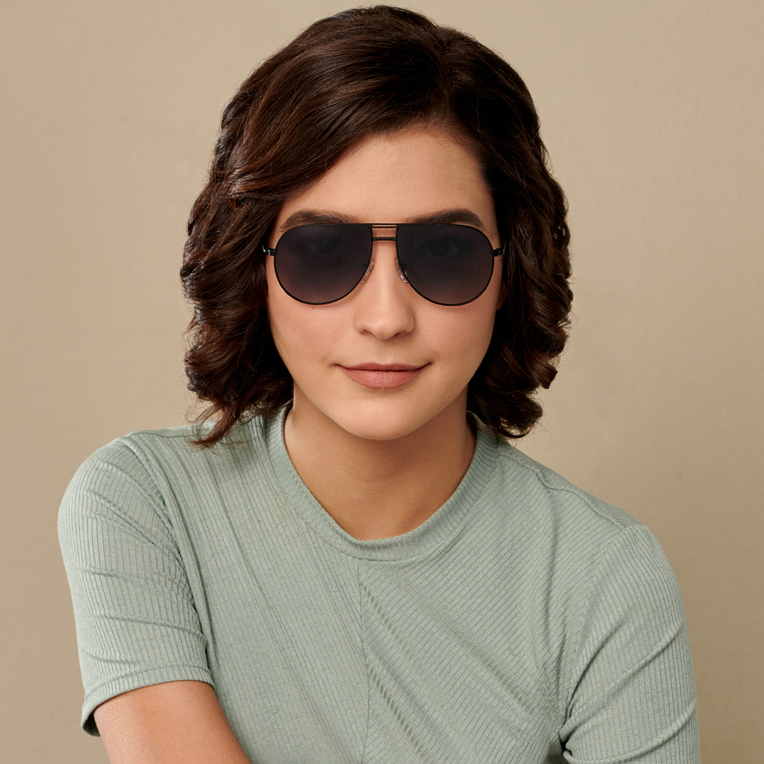 Vincent Chase Online Black Full Rim Aviator left side