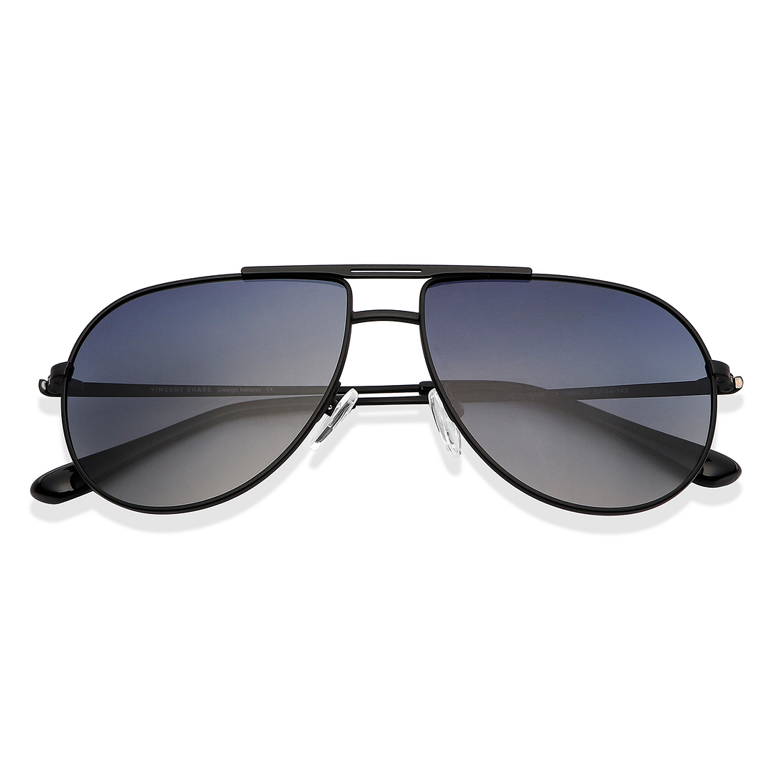 Vincent Chase Online Black Full Rim Aviator left side