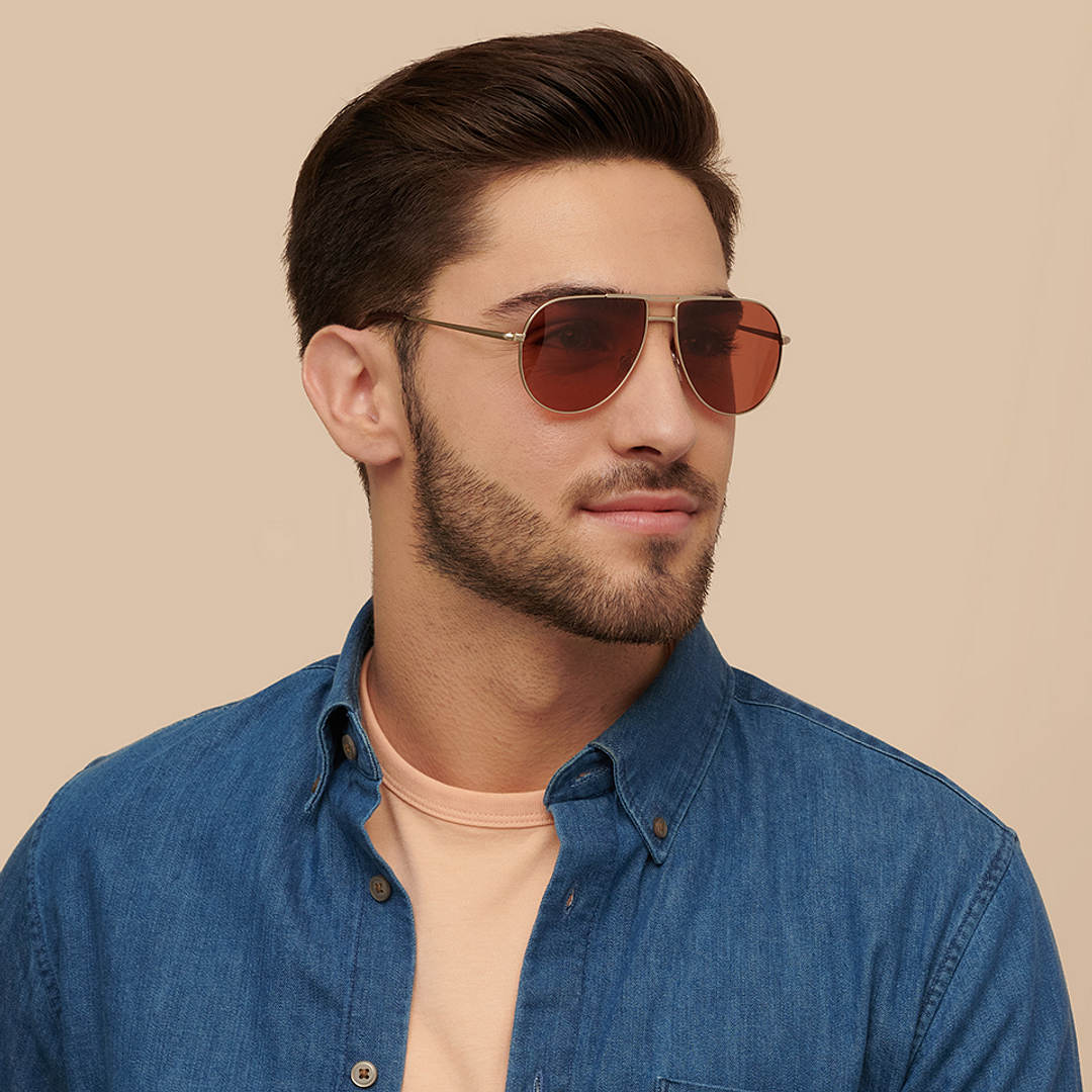 Vincent Chase Online Gold Full Rim Aviator right side