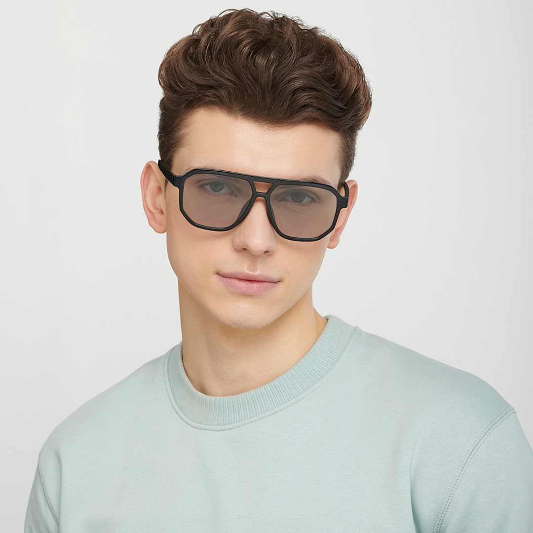 Vincent Chase Black Full Rim Geometric left side