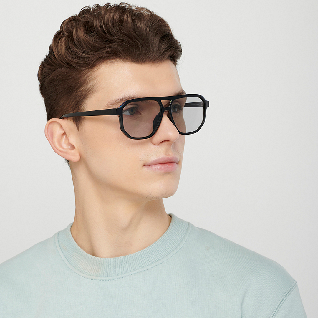 Vincent Chase Black Full Rim Geometric right side