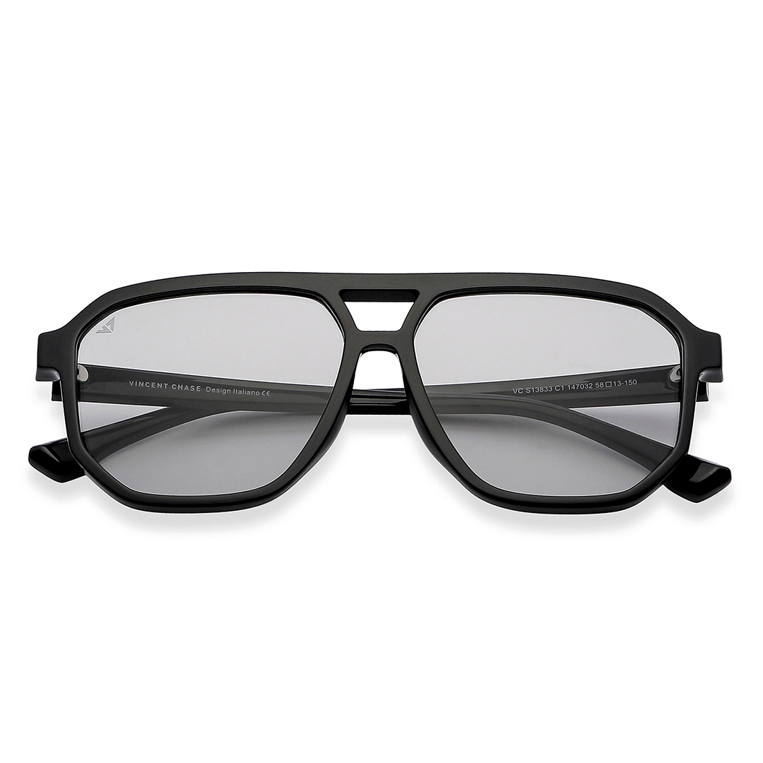 Vincent Chase Black Full Rim Geometric left side