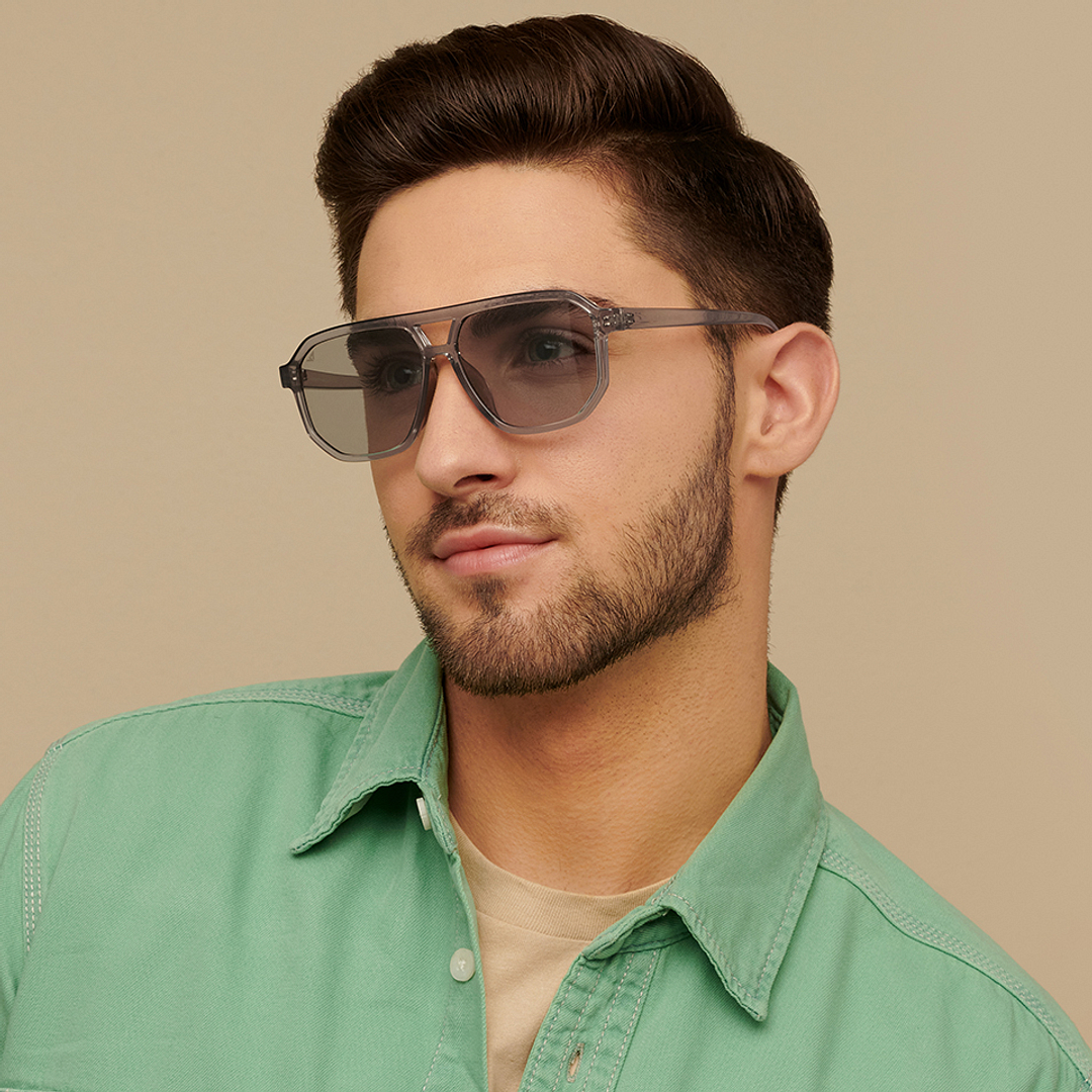 Vincent Chase Grey Full Rim Geometric left side