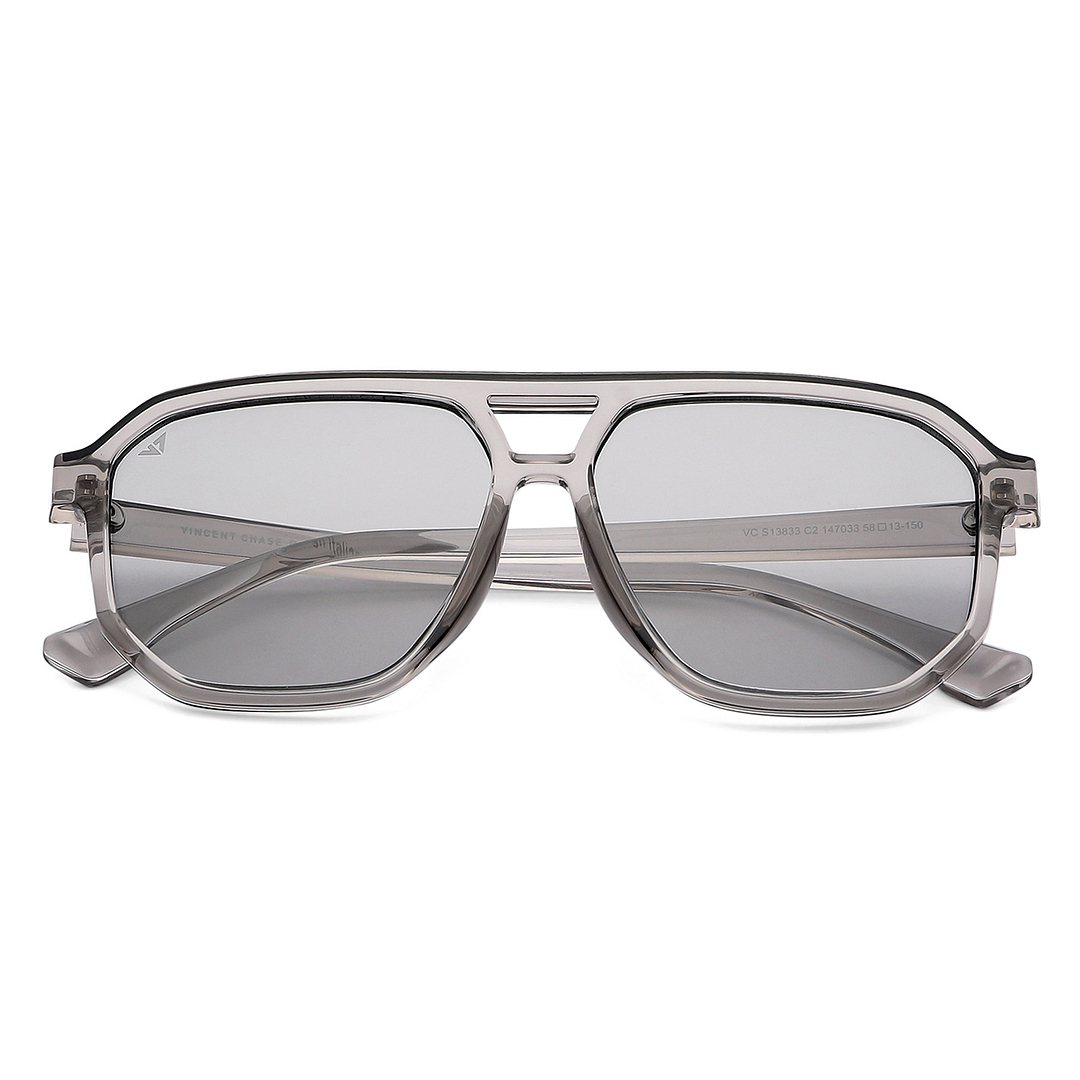 Vincent Chase Grey Full Rim Geometric left side