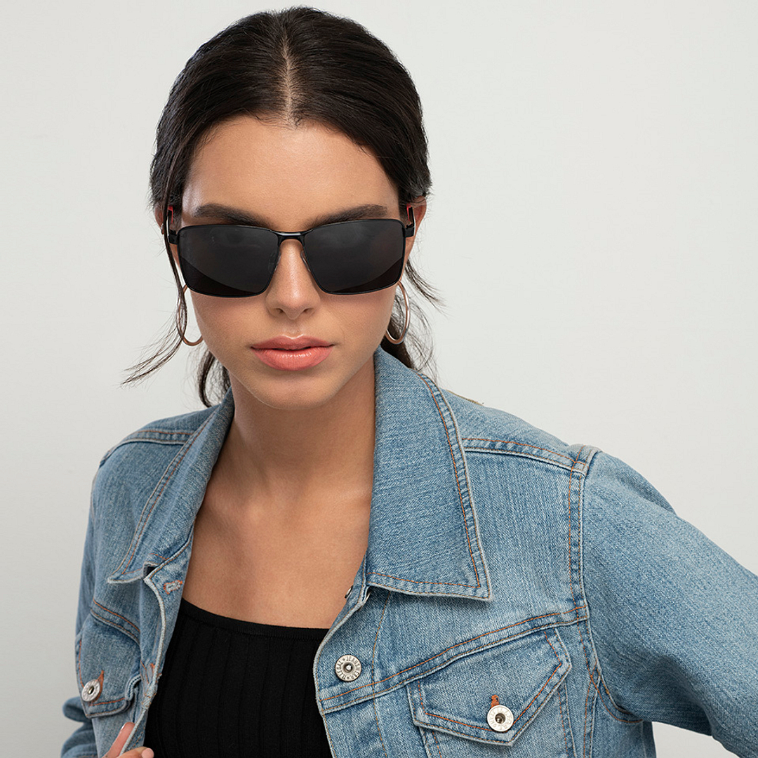 Vincent Chase Black Full Rim Rectangle left side