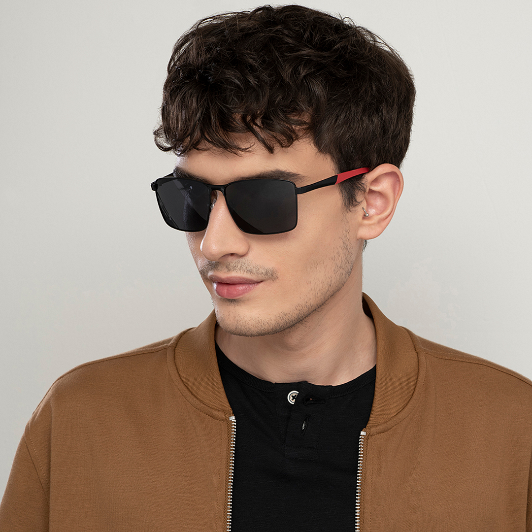 Vincent Chase Black Full Rim Rectangle left side