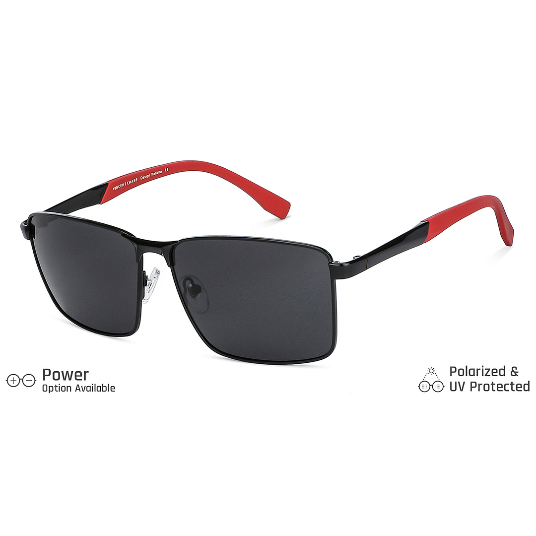Buy Black Red Full Rim Rectangle Square Vincent Chase The Metal