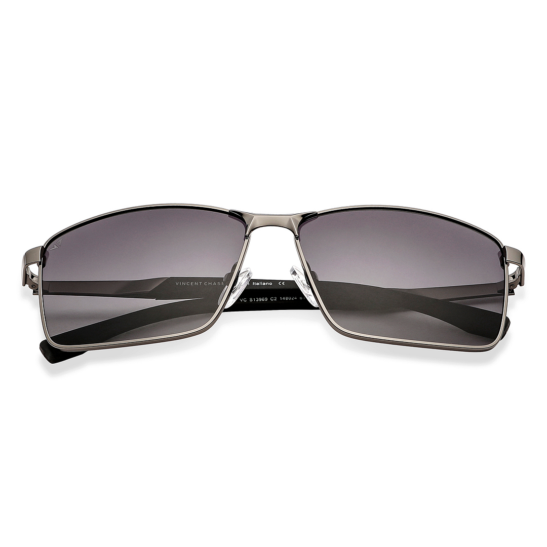 Vincent Chase Polarized Gunmetal Full Rim Rectangle left side
