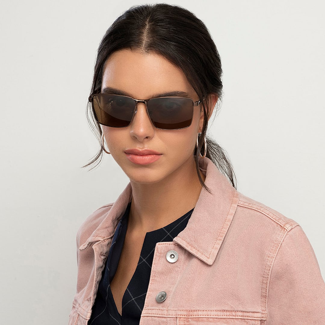 Vincent Chase Polarized Brown Full Rim Rectangle left side