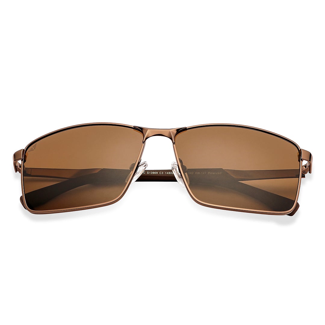 Vincent Chase Polarized Brown Full Rim Rectangle left side