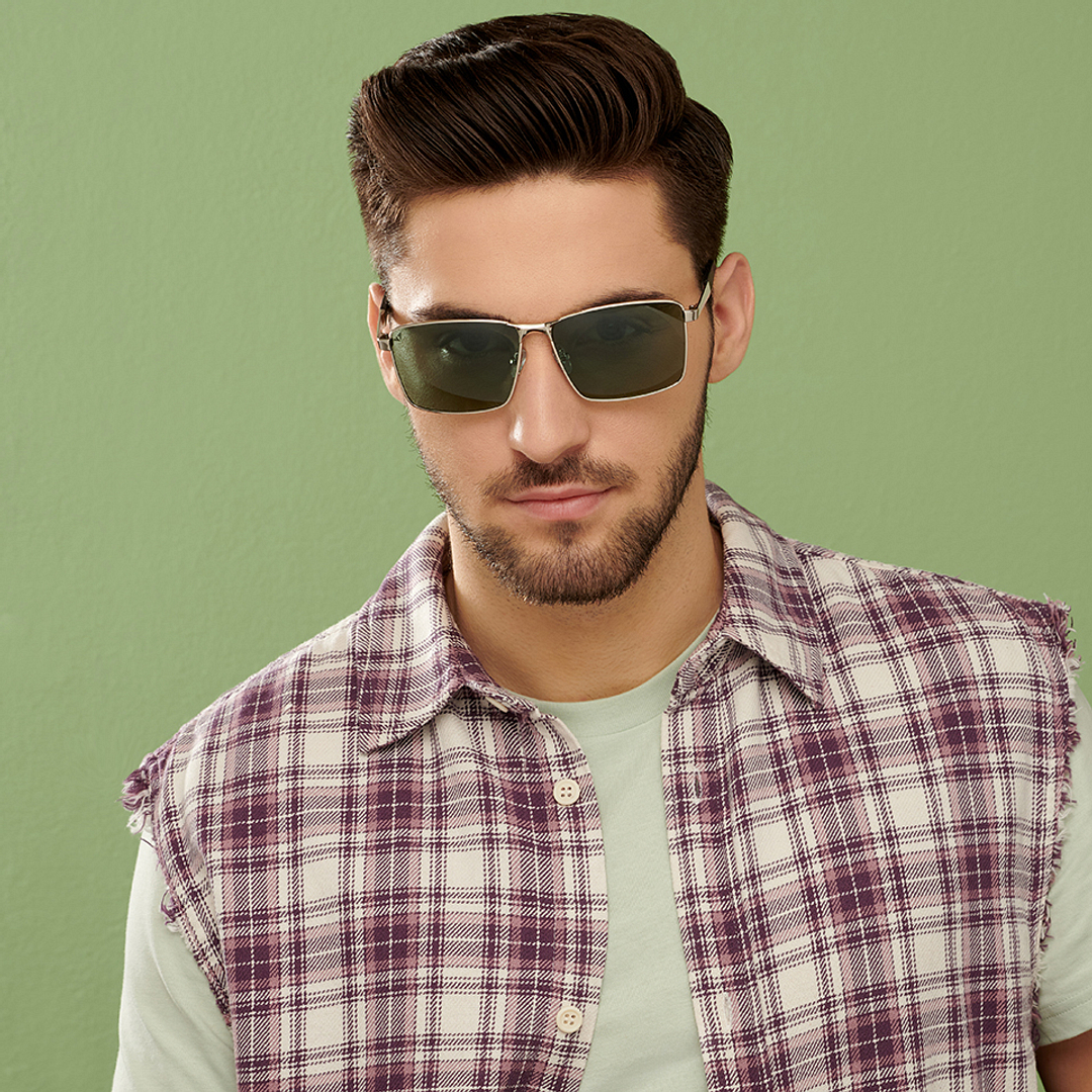 Vincent Chase Polarized Silver Full Rim Rectangle right side