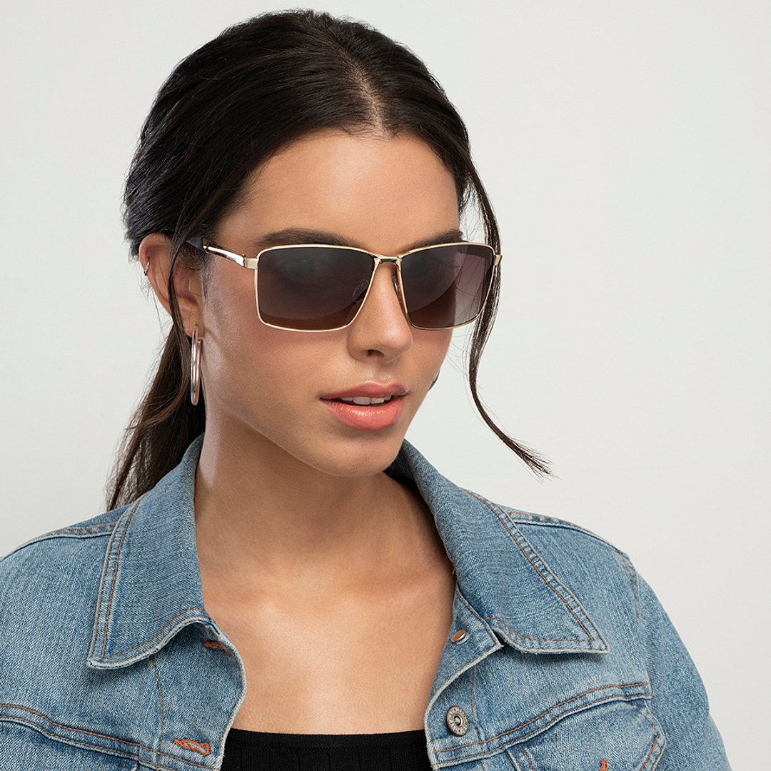 Vincent Chase Polarized Gold Full Rim Rectangle left side