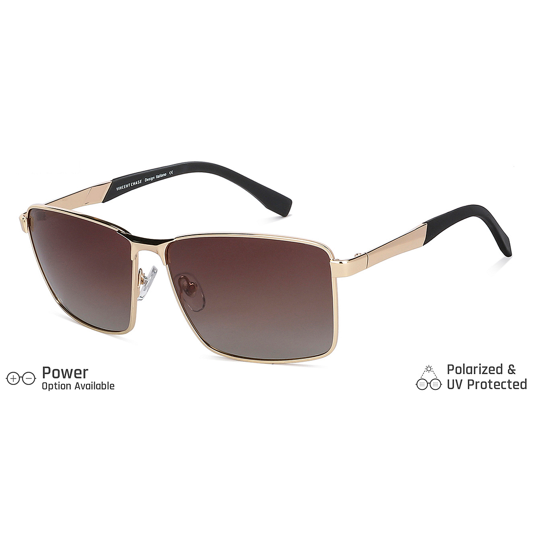 Vincent Chase Polarized Gold Full Rim Rectangle left side