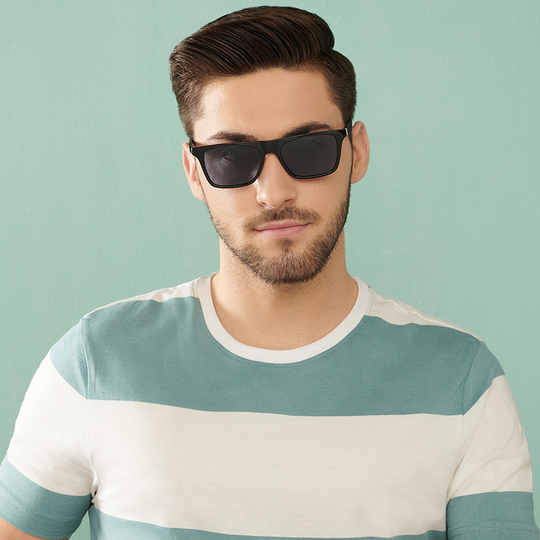 Vincent Chase Polarized Black Full Rim Square left side