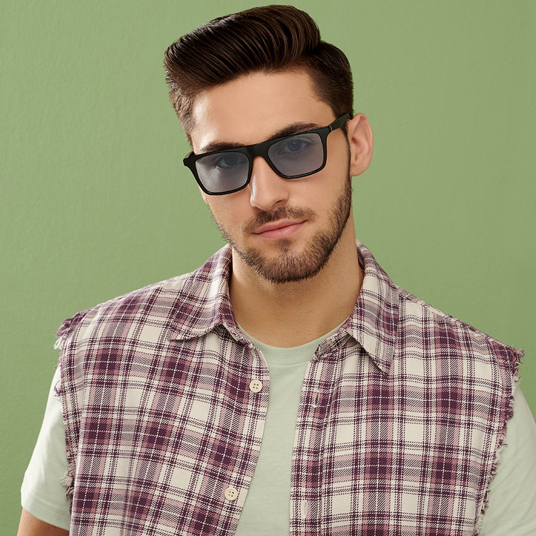 Vincent Chase Polarized Black Full Rim Square left side