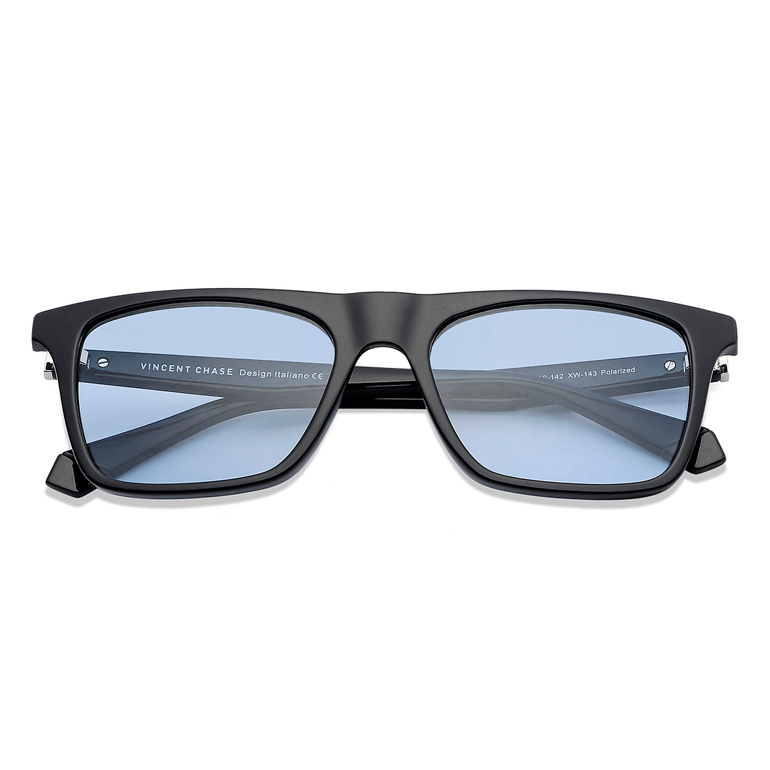 Vincent Chase Polarized Black Full Rim Square left side