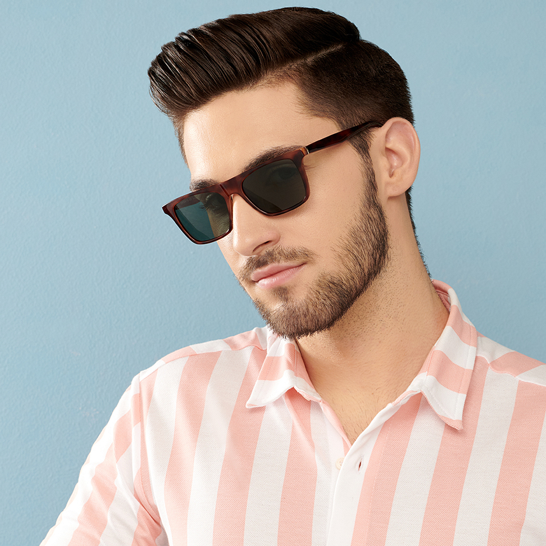 Vincent Chase Polarized Brown Full Rim Square left side