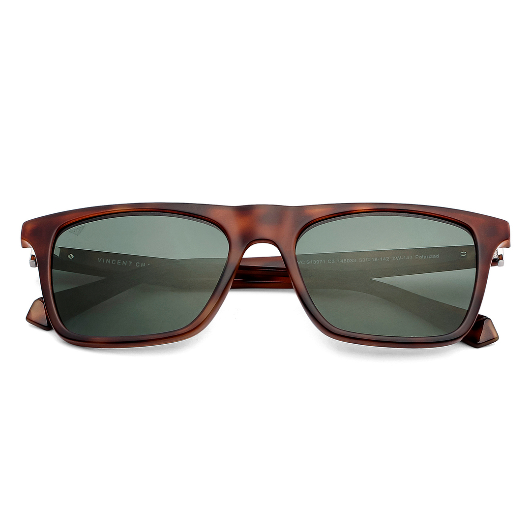 Vincent Chase Polarized Brown Full Rim Square left side