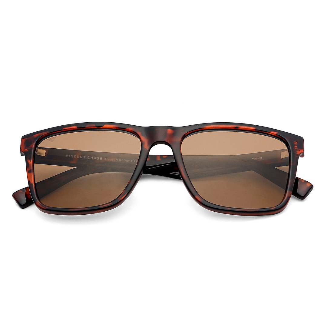 Vincent Chase Polarized Brown Full Rim Square left side