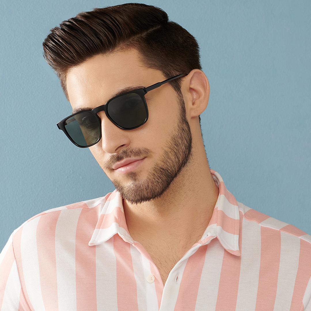 Vincent Chase Black Full Rim Square left side