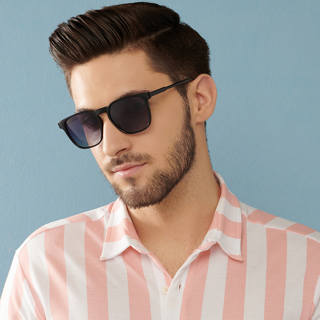 Vincent Chase Polarized Black Full Rim Square left side