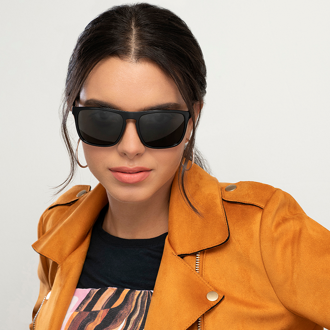 Vincent Chase Polarized Black Full Rim Square left side