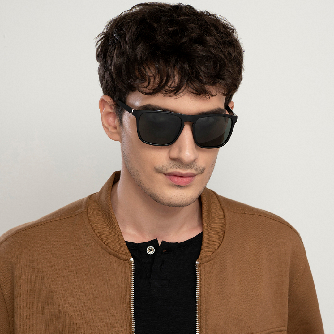 Vincent Chase Polarized Black Full Rim Square left side