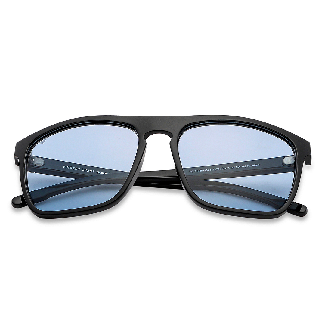 Vincent Chase Polarized Black Full Rim Square left side