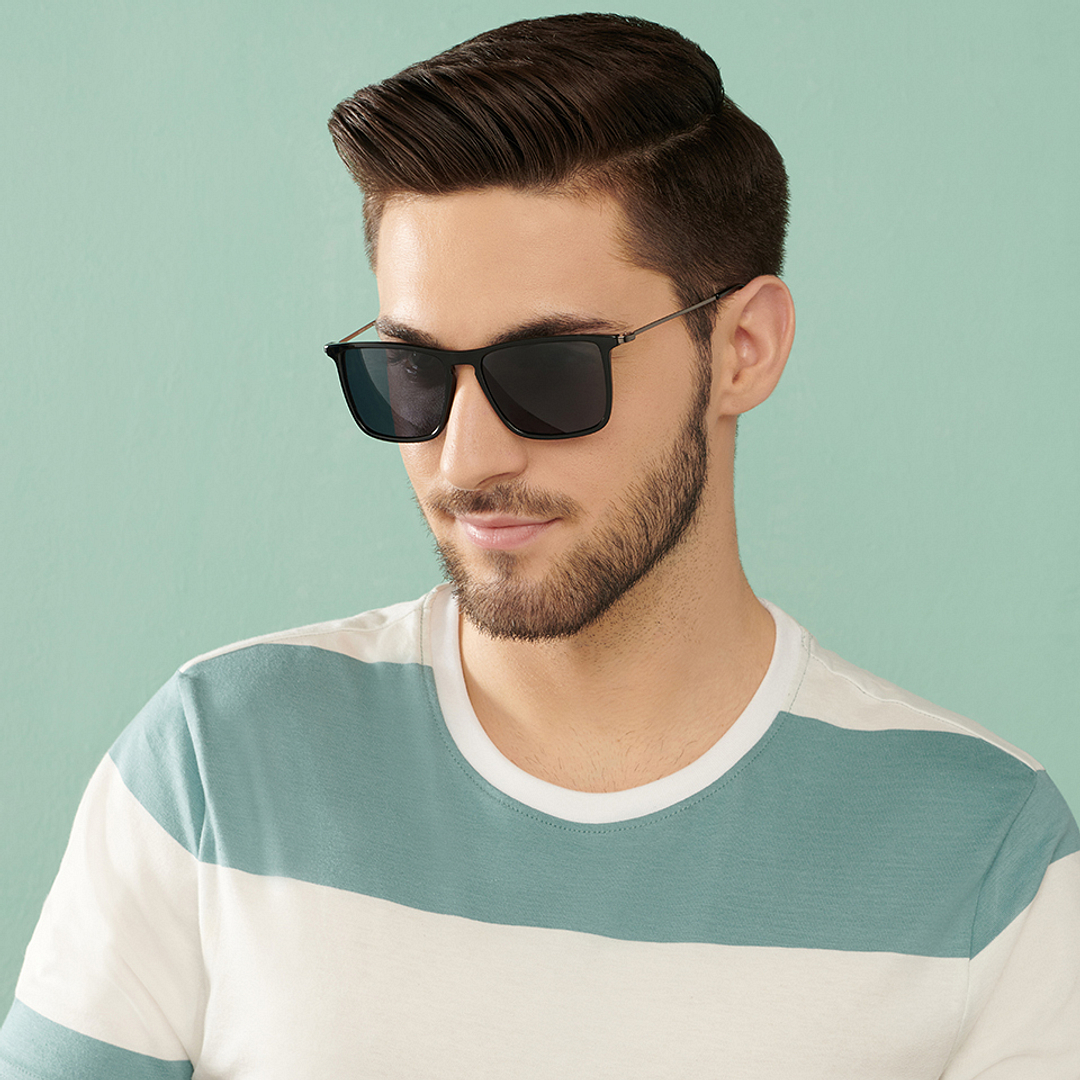 Vincent Chase Polarized Black Full Rim Rectangle left side