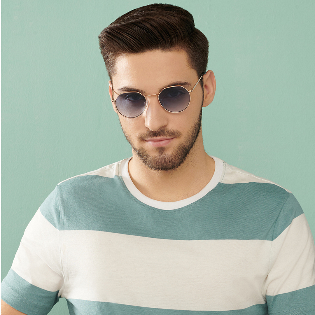 Vincent Chase Online Gold Full Rim Geometric left side