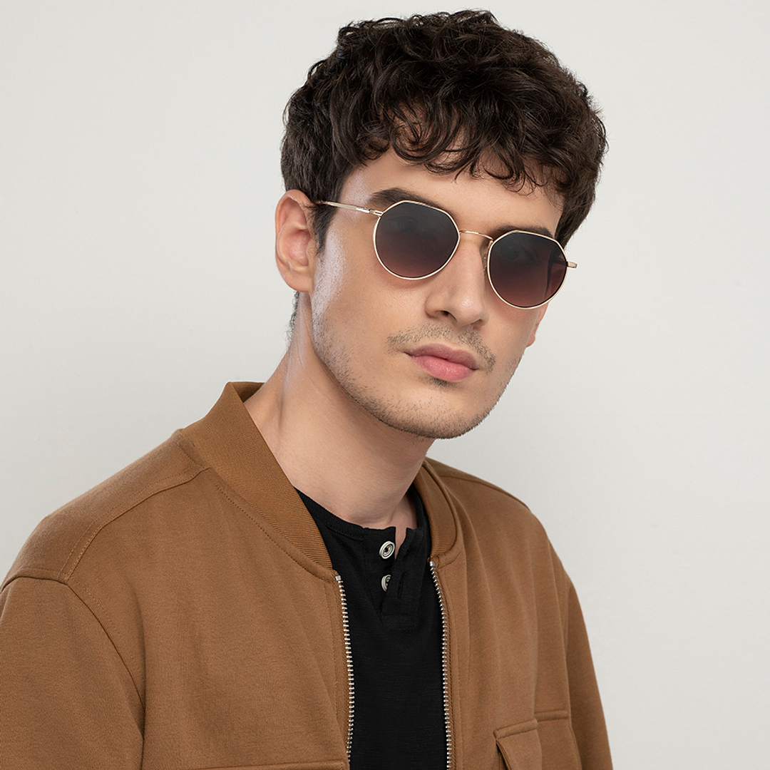 Vincent Chase Gold Full Rim Geometric left side