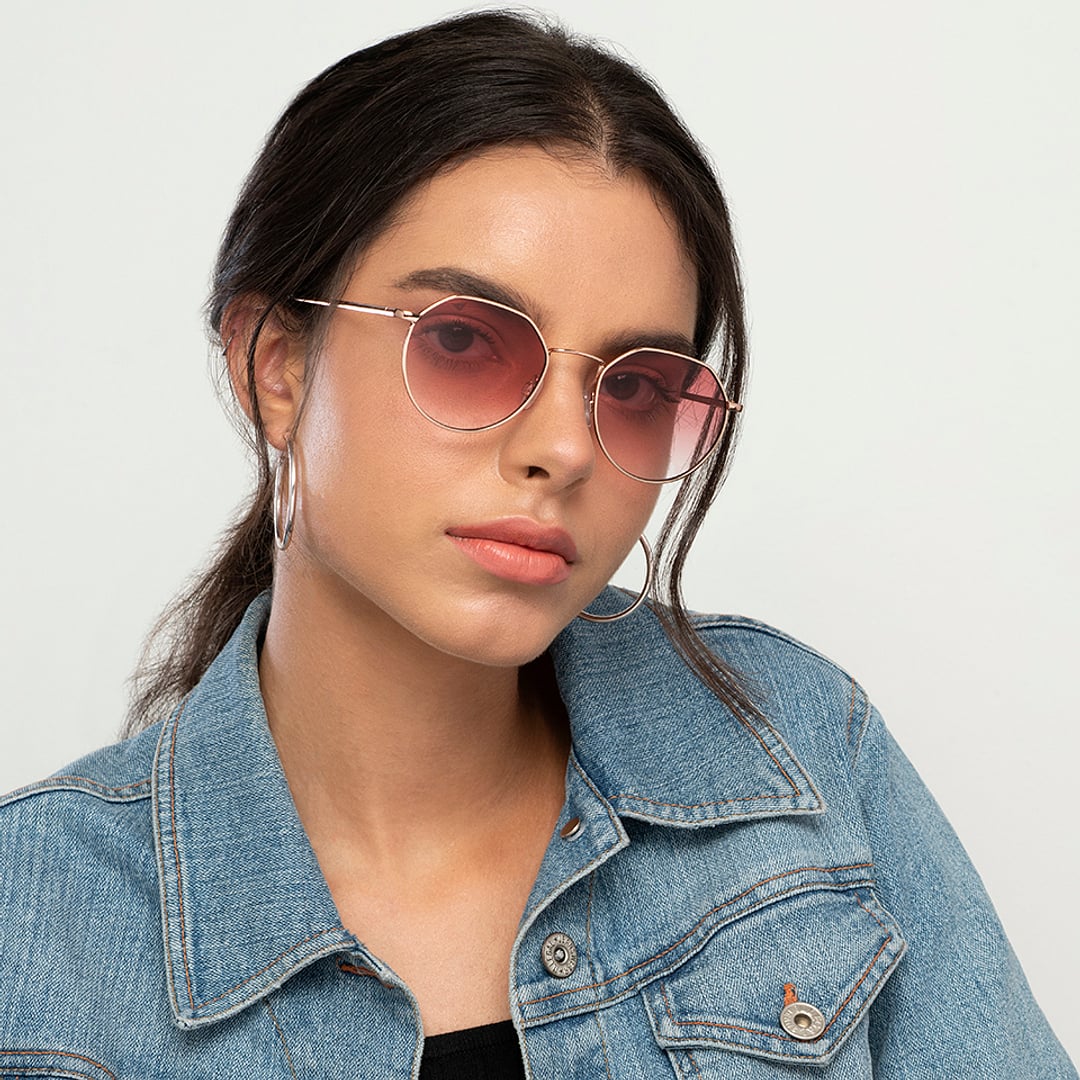 Vincent Chase Gold Full Rim Geometric left side