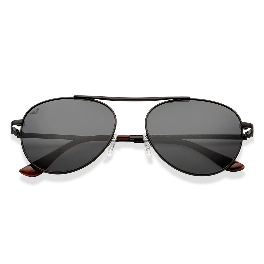 Vincent Chase Online Black Full Rim Aviator left side