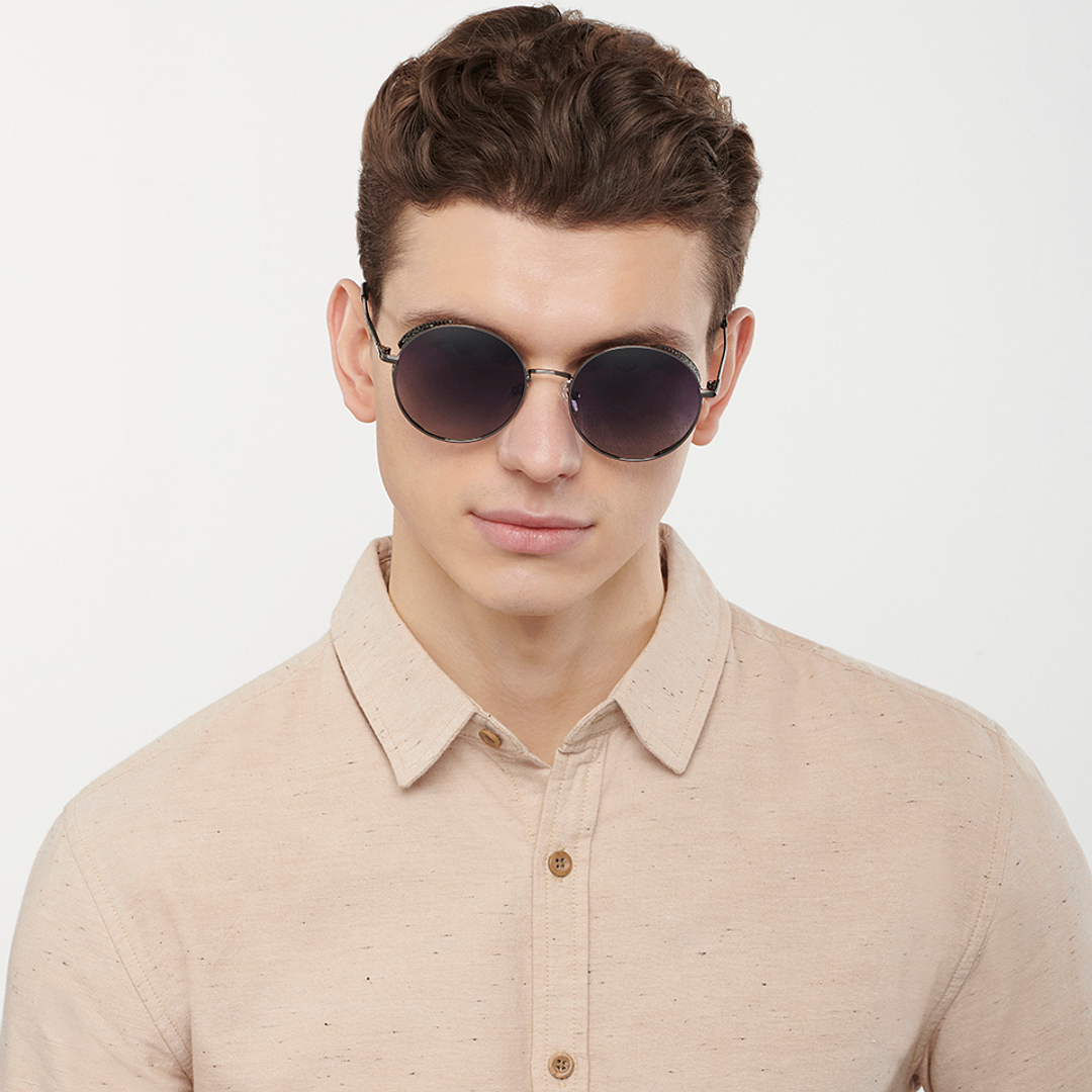 Vincent Chase Online Gunmetal Full Rim Round left side