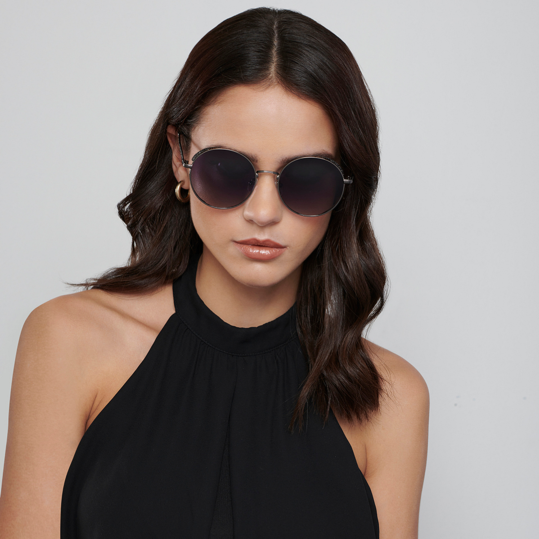 Vincent Chase Online Gunmetal Full Rim Round left side