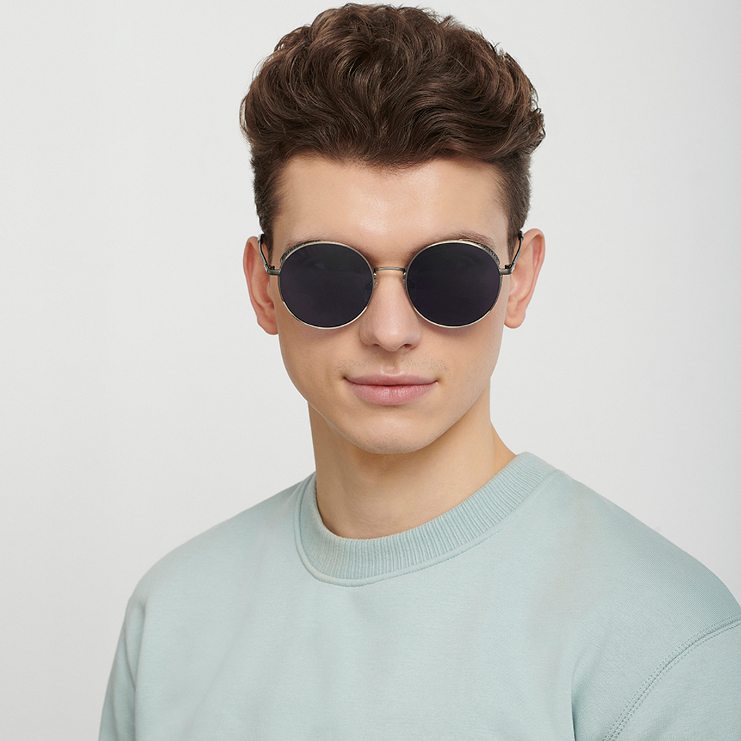 Vincent Chase Online Gunmetal Full Rim Round left side