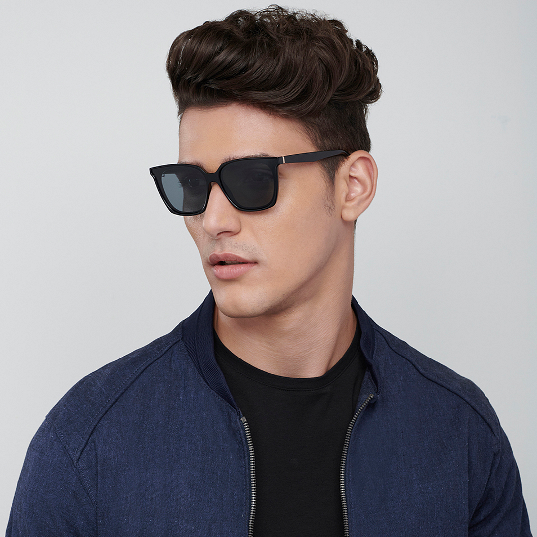 Vincent Chase Polarized Black Full Rim Square left side