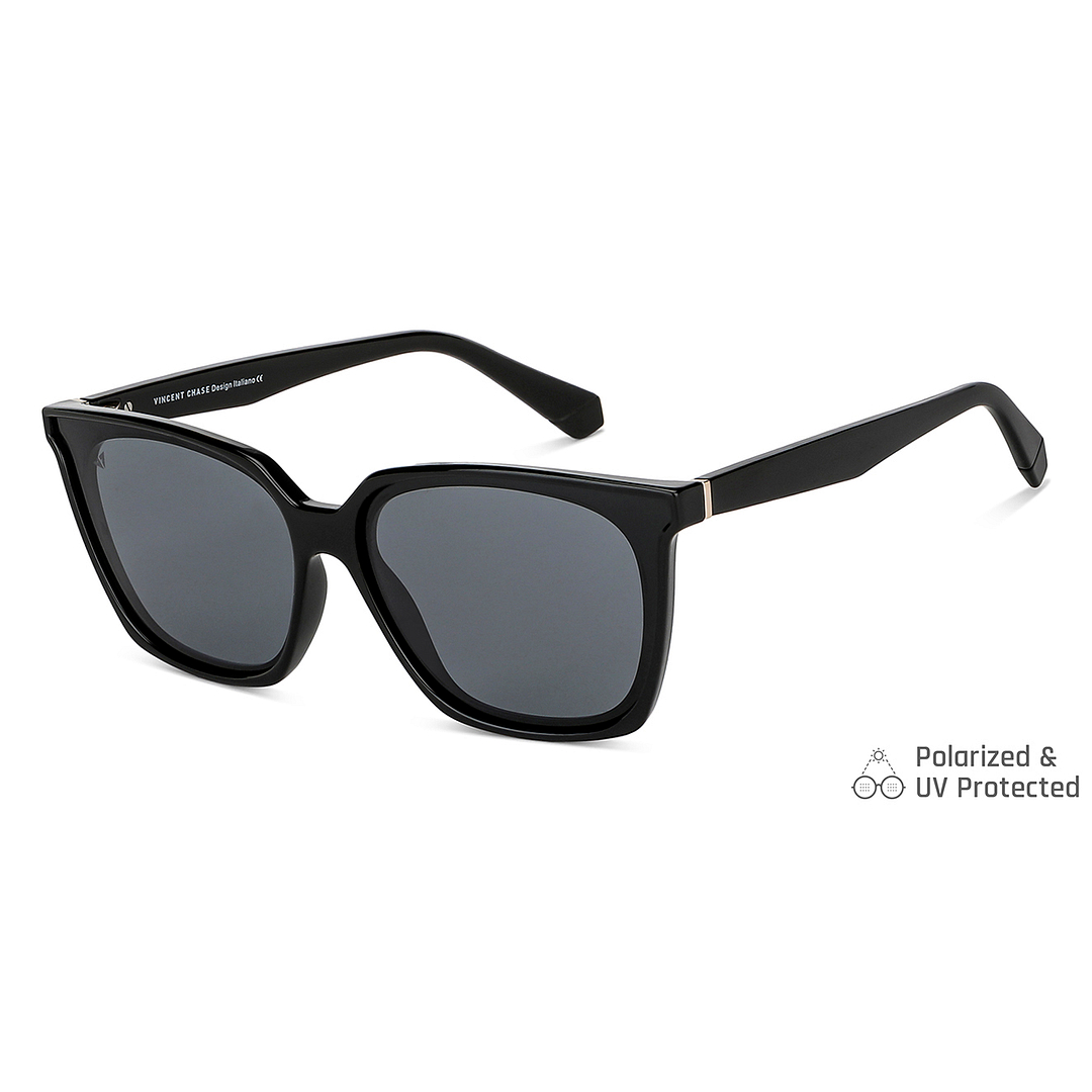 Vincent Chase Polarized Black Full Rim Square left side