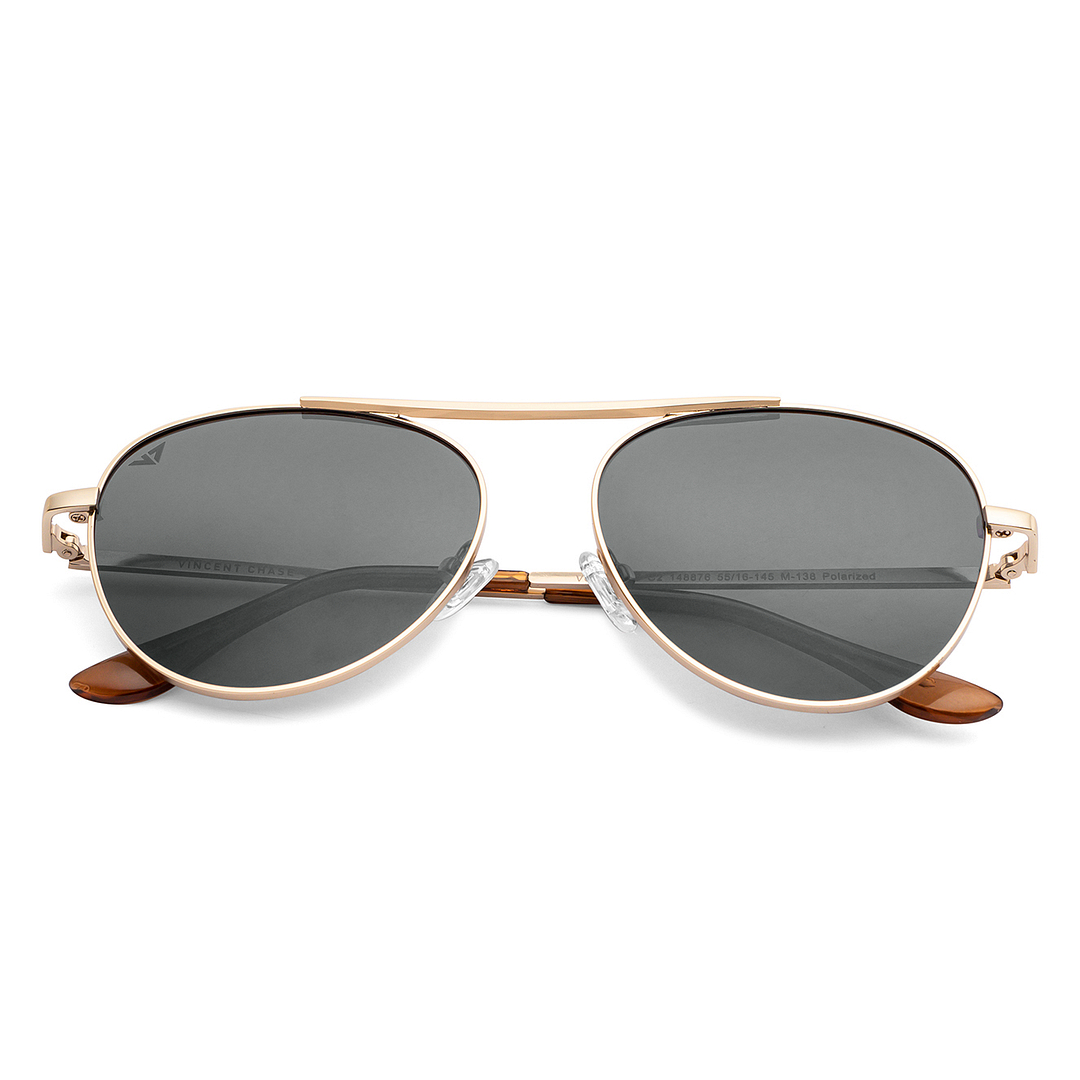Vincent Chase Online Gold Full Rim Aviator left side
