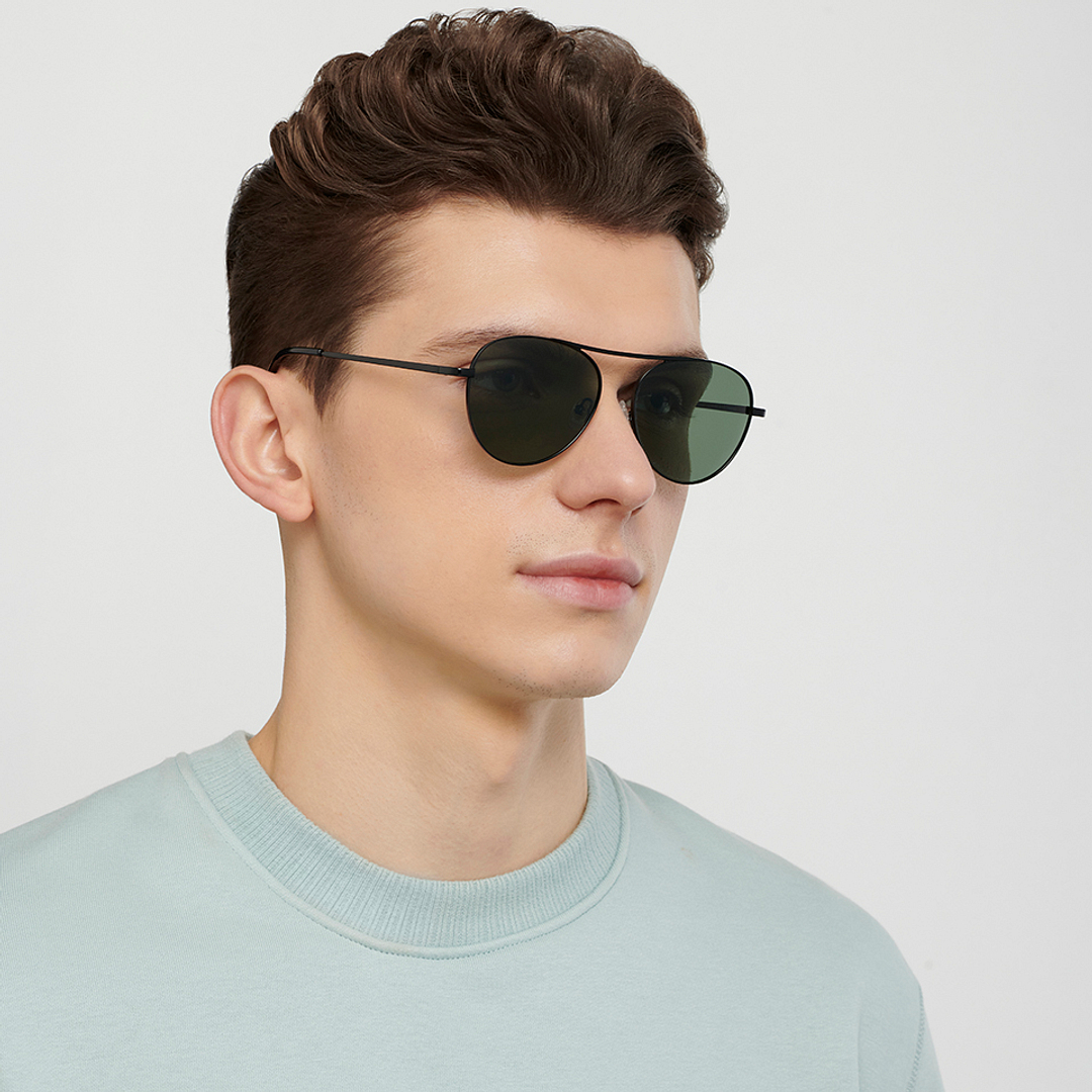 Vincent Chase Online Black Full Rim Aviator left side