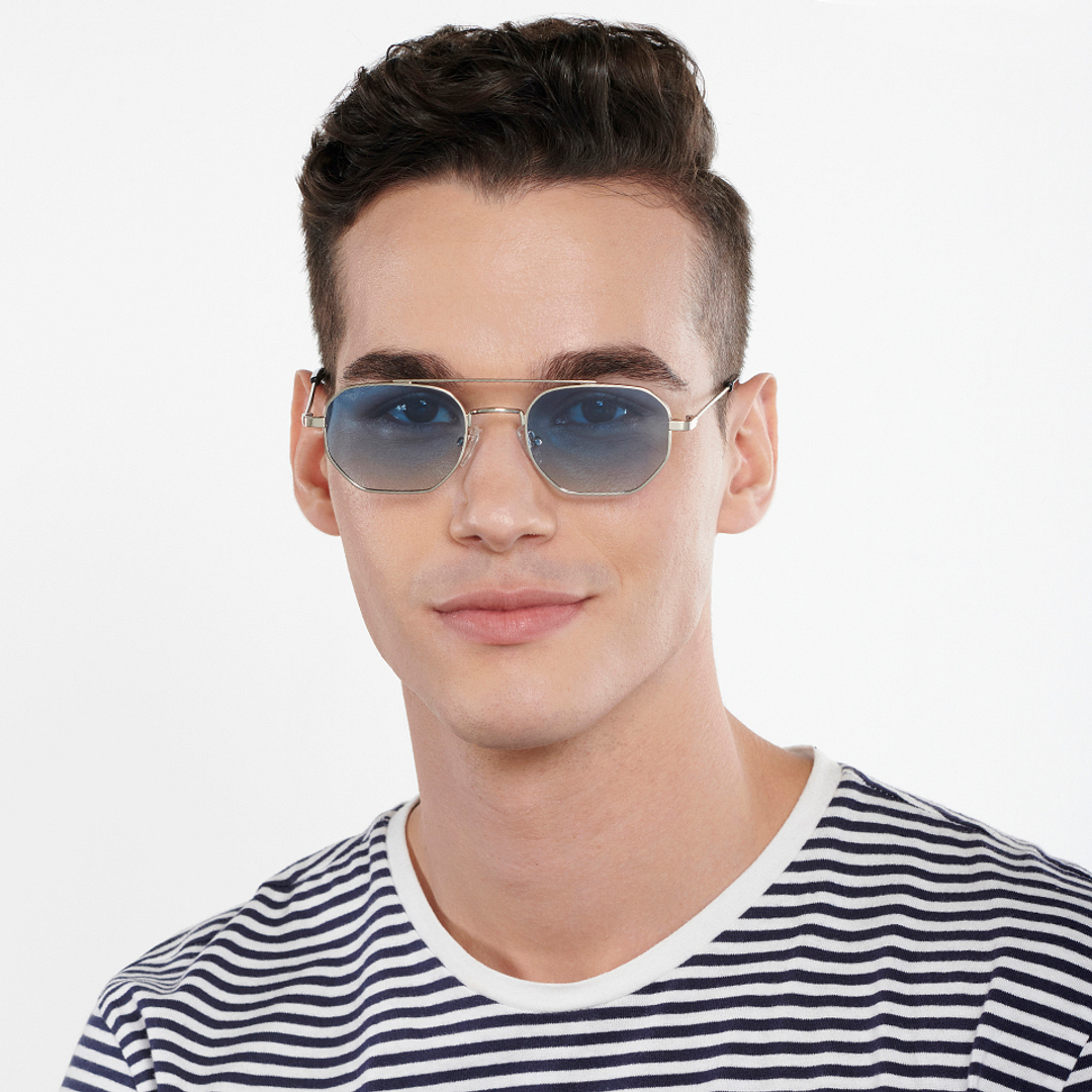 Vincent Chase Polarized Silver Full Rim Geometric right side