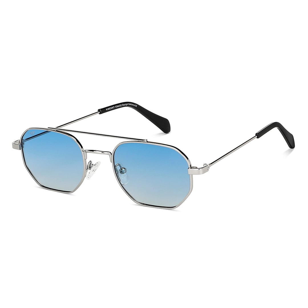 Vincent Chase Polarized Silver Full Rim Geometric left side