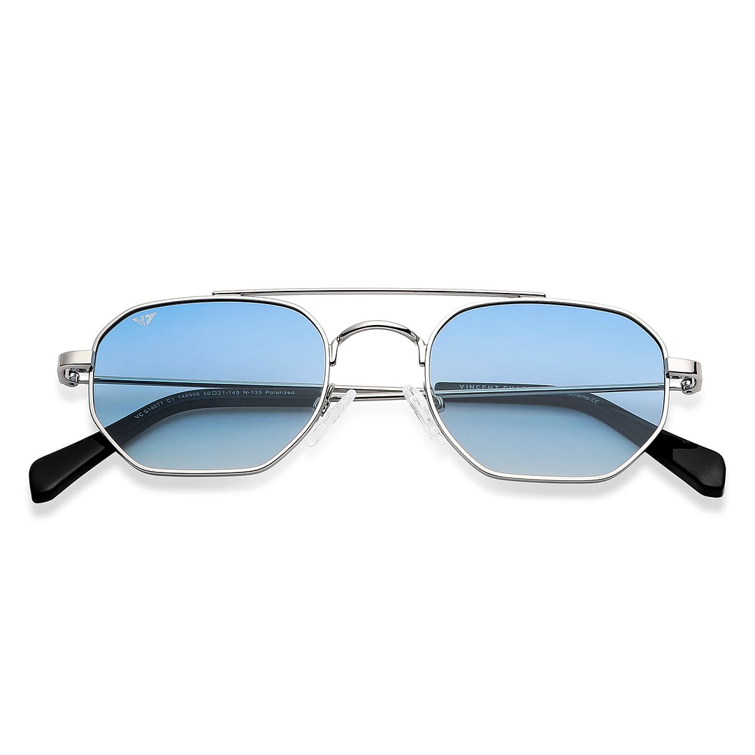 Vincent Chase Polarized Silver Full Rim Geometric right side