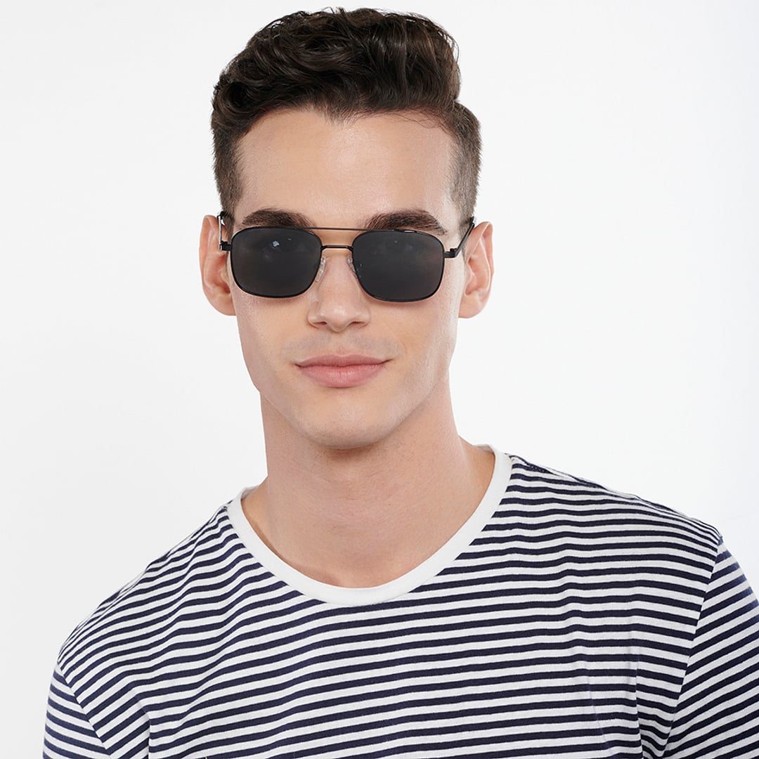 Vincent Chase Polarized Black Full Rim Rectangle left side