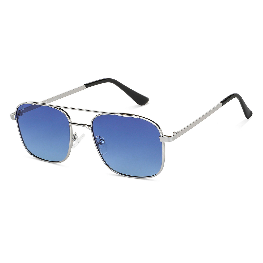 Vincent Chase Polarized Silver Full Rim Rectangle left side